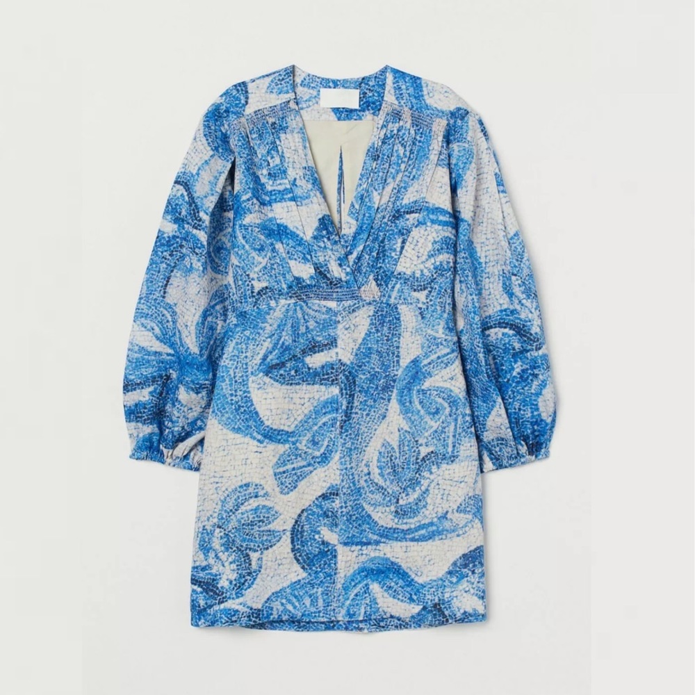 H&M Mosaic Patterned Linen Dress - Picture 14 of 14